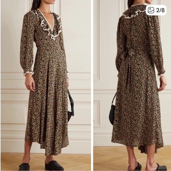 Doen NWOT Eugenie Black Floral Dress - Size XS - Picture 2 of 10